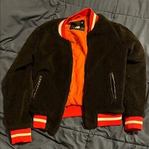 Black and Orange Fleece Jacket